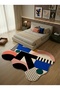 Sdt Pop-Art Modern Abstract Geometric Patterned Multi-Color Asymmetrical Woven Base Decorative Carpet Sdt1504 - 3