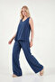Comfortable Fit V-Neck Sleeveless Wide Leg Suit Set 5866947 - 5