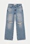Women's Denim Color 12S6-32 Bootcut Fit Ripped Detailed Denim Jeans - 3