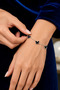 Women's Stainless Steel Butterfly Bracelet with Black Stone Elegant Stylish Jewelry - 3