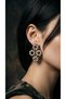 Bronze Vintage Women's Earrings Authentic Copper Jewelry Tiny Pearl Embellished Hoops Model - 3