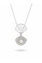 316L Steel Chain Silver Color Zircon Stone Pearl Detail Oyster Necklace - 3