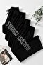 4 Pieces Unisex Regular Pipe Leg Black Color Sweatpants - 7