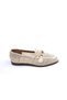 Straw Detailed Mesh Beige Color Women's Flat Heel Moccasin Loafer Shoes - 2