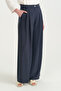 Lyocell Palazzo Pants - Navy Blue - 2