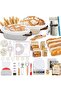 38-Piece Sourdough Starter Kit, Cotton Rope Banneton Proofing Basket Set with Jars