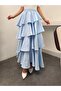 Women's Tensel Modal Fabric Layered Ruffled Maxi Skirt - 51932 - 6