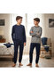 Young Men's Cotton Collared Buttoned Pocketed Gift Set 2 Pieces 2-Piece Top and Bottom Pajama Set (Al007 V1, Al003 - 4