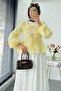 Premium Bebe Collar Wrap Muslin Blouse – Yellow - 6