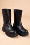 Winter Waterproof Women's Boots with Zipper Black Comfortable Stylish Boots - 5