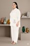 Plus Size Letter Printed Shirt with Collar and Lace-Up Sleeves, Women's Set with Lace-Up Cuffs - 7