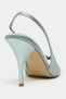 Roxy Turquoise Satin Ankle Strap Open Toe Detail Women's Heeled Shoes - 8