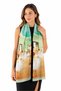 Silkworm Life Art Collection 100% Pure Silk Shawl Patterned Stylish Women's Scarf Shawl 45X165 cm - Beige