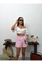 Women's Scallop Embroidered Shorts Pink - 4