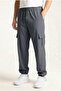 Men's Smoked Cargo Pocket Parachute Fabric Elastic Waist Loose Fit Jogger Pants - 5