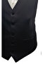 Men's V-Neck Vest Black Matte Satin 54219 - 4