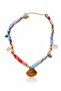 Bohemian Scarf Necklace with Seashell Detail - 2