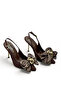 Women's High Heel Stiletto Brown Fabric Pointed Toe Open Back Satin Bow C2203 - 6
