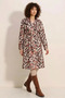Women's Double-Breasted Collar Belted Patterned C. Beige Trench Coat - 4