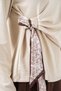 Women's Round Neck Scarf Detailed Long Sleeve Viscose Cream Blouse - 2