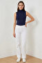 Women's Turtleneck Sleeveless Viscose Navy Blue Bodysuit - 3