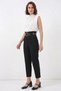 Women's High Waist Belted Black Trousers - 6