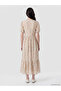 Ecru V-Neck Floral Balloon Sleeve Layered Dress - 4