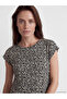 Original Oval Neckline Patterned A-Line Dress - 4