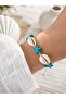 Turquoise Starfish and Seashell Detailed Adjustable Bracelet