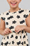 Floral Printed Dress with Crew Neck and Cap Sleeves - 6