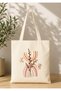 Vintage Boho Patterned Printed Raw Fabric Bag Organic Tote Bag