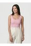 Women's Powder Square Collar Thick Strap Cotton Bodysuit