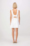 Women's Mini Sleeveless Boat Neck Tie Detail Skater Cut Woven Dress Casual Daily Modern Stylish - 5