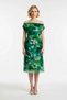 Women's Plus Size Asymmetrical Collar Sleeveless Midi Dress Floral Pattern Tulle Knitted Daily Casual Modern Stylish - 4