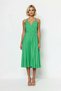 Women's Plus Size Double Breasted Collar Thin Strap Pleated Midi Dress Flexible Knitted Fabric Daily Casual Modern - 4