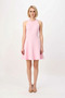 Women's Halter Neck Sleeveless Mini Dress Scuba Crepe Knitted Waist Open Flounce Cut L Casual Comfortable - 4