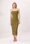 Women's Lace Strap Midi Dress Body Fitting Cutout Heart Collar Lined Knitted Comfortable Casual Casual - 4