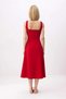 Women's Midi Length Square Neck Thick Strap Sleeveless Scuba Crepe Dress Expanding Waist Elegant Casual Comfortable - 5