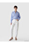 Blue Striped Lace Detailed Women's Shirt - 3