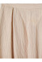 Ecru Elastic Waist Striped Pleated Skirt - 3