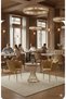 Elegant 3-piece cafe set two chair in a gray color and a round table with luxurious gold metal base ,chair( H78cm*w46cm*L60cm)table(H69cmW60cmL60cm) - 5