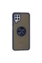 Samsung Galaxy A22 Compatible Case Montreal Silicone Cover with Ring - Navy Blue - 6