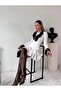 Imported Crepe Fabric Collar and Sleeve Lace Detailed Lined Special Design Midi Dress - 2