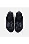 Men's Black Desacomfort Cross-Strapped Leather Slippers - 6