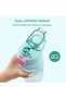 Flip Top Water Bottle 750ml – BPA Free Spout & Straw Bottle for Kids, Flamingo Aqua - 5