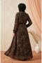Bürümcük Fabric Leopard Abaya Jile Double Set 0511-01 Black - 5