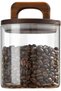 Airtight Storage Jars with Bamboo Handle Lids,Clear Kitchen Food Containers for Snacks and Dry Ingredients