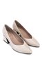 Women's Genuine Leather Gold Heeled Shoes - 3
