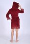 Women's Short Hooded Lace Trim Niki Velvet Bamboo Cotton Dressing Gown - 5