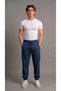 Men's Navy Blue Parachute Pants with Zippered Pockets and Elastic Cuffs - 5